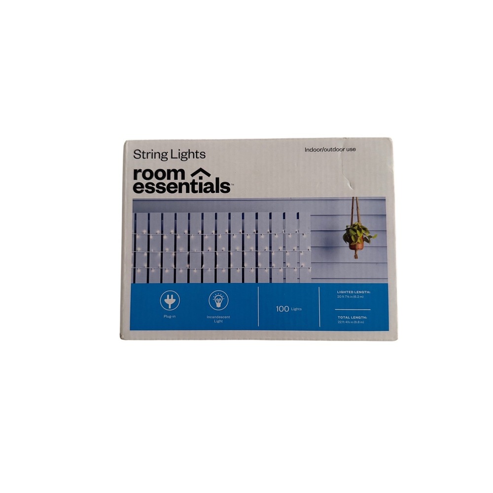 Room Essentials 100 Count‎ Incandescent String Lights White Wire Indoor Outdoor
